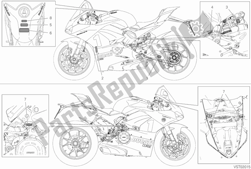 Tutte le parti per il Piastre Di Posizionamento del Ducati Superbike Panigale 25 Anniversario 916 1100 2020